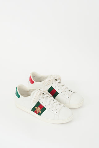 Gucci White & Multi Leather Ace Sneaker