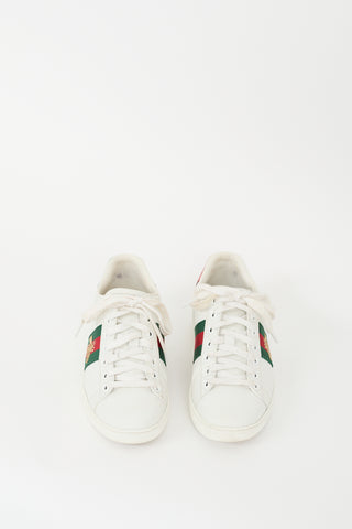 Gucci White & Multi Leather Ace Sneaker