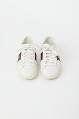 Gucci White & Multi Leather Bee Ace Sneaker