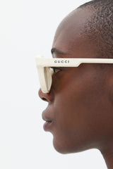 Gucci White & Multicolour GG1238S Gradient Wayfarer Strap Sunglasses
