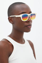 Gucci White & Multicolour GG1238S Gradient Wayfarer Strap Sunglasses