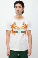 Gucci White & Multicolour Logo T-Shirt