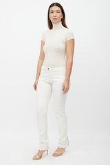 Gucci White Slim Zip Trouser