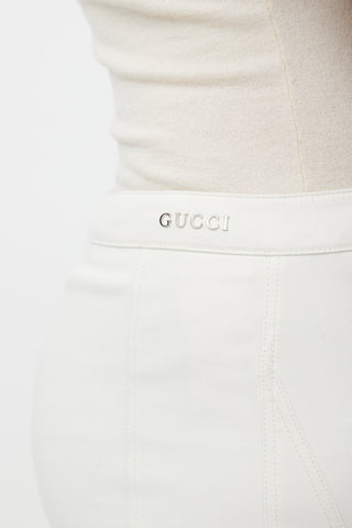 Gucci White Slim Zip Trouser