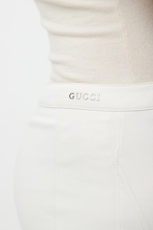 Gucci White Slim Zip Trouser