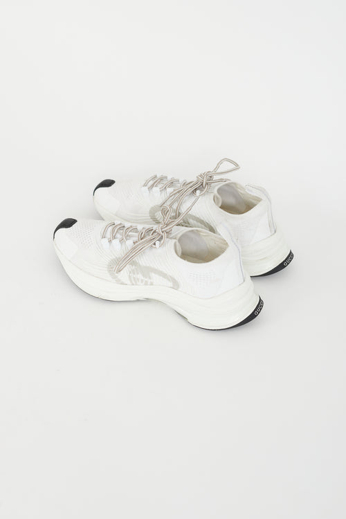 Gucci White Knit Run Sneaker