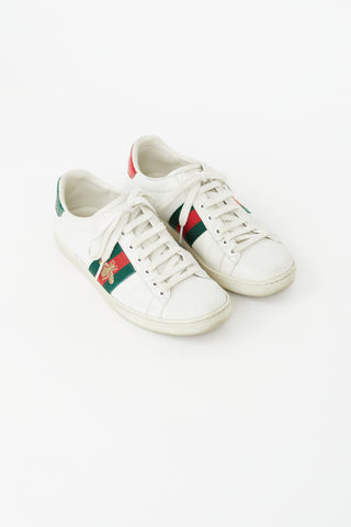 Gucci White Leather Ace Sneaker