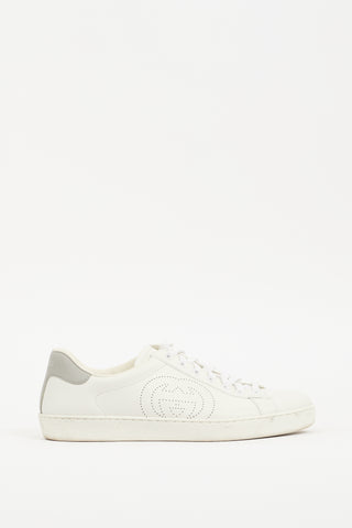 Gucci White Leather GG Ace Sneaker