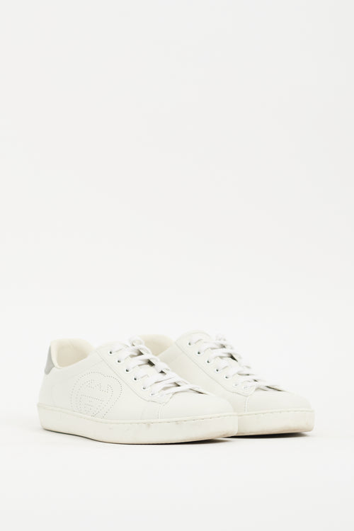 Gucci White Leather GG Ace Sneaker