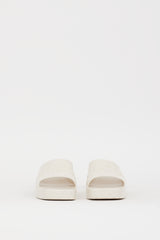 Gucci White Rubber Logo Platform Slide Heel