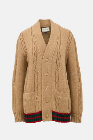 Gucci Wool Cable Knit Cardigan