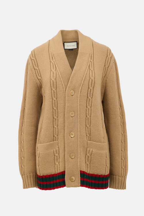 Gucci Wool Cable Knit Cardigan
