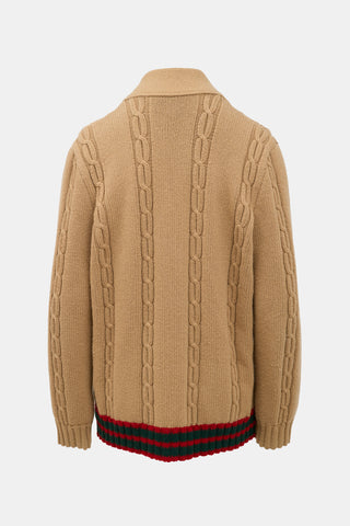 Gucci Wool Cable Knit Cardigan