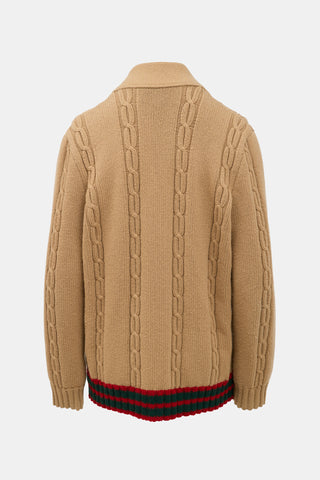 Gucci Wool Cable Knit Cardigan