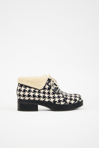 Gucci Tweed & Sherpa Victor Ankle Boot