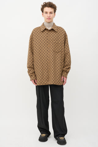 Gucci Wool Monogram Shirt Jacket