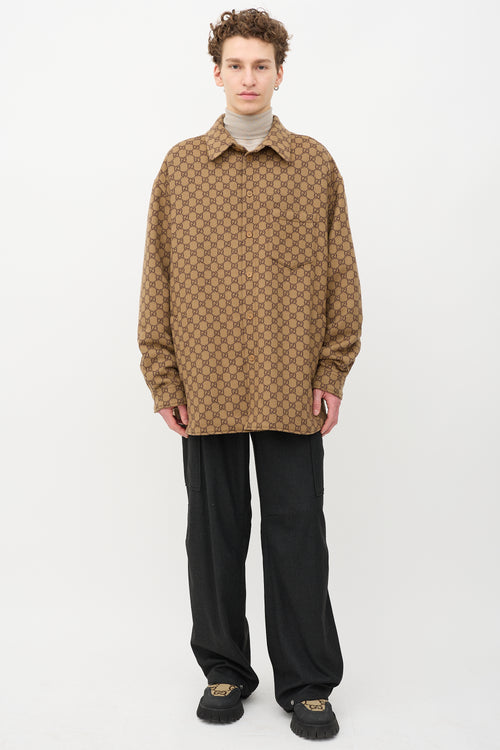 Gucci Wool Monogram Shirt Jacket