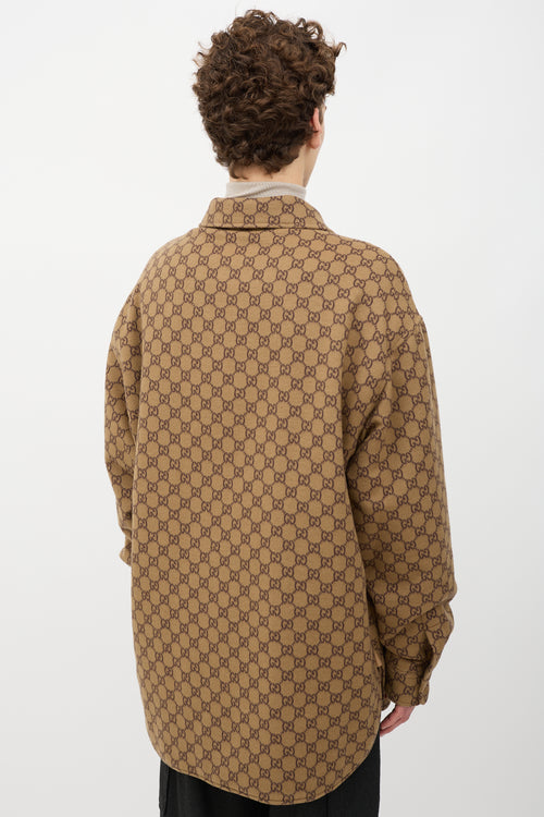 Gucci Wool Monogram Shirt Jacket