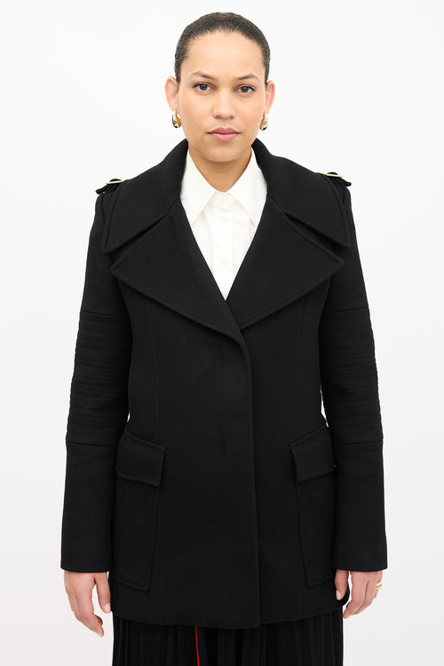 Gucci Wool Quilted Sleeve Coat