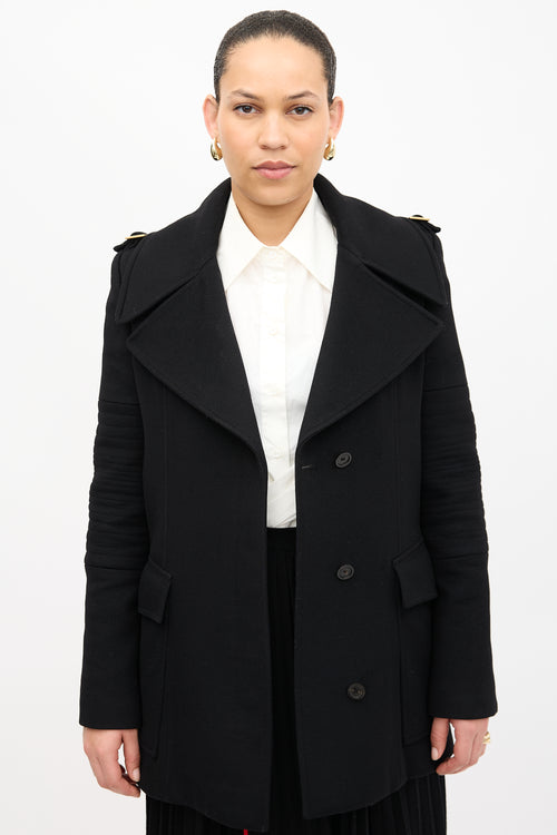 Gucci Wool Quilted Sleeve Coat