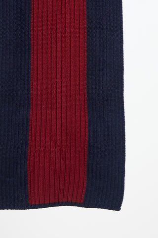 Gucci Wool Ribbed GG Scarf