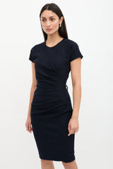 Gucci Wool Ruched Sheath Dress