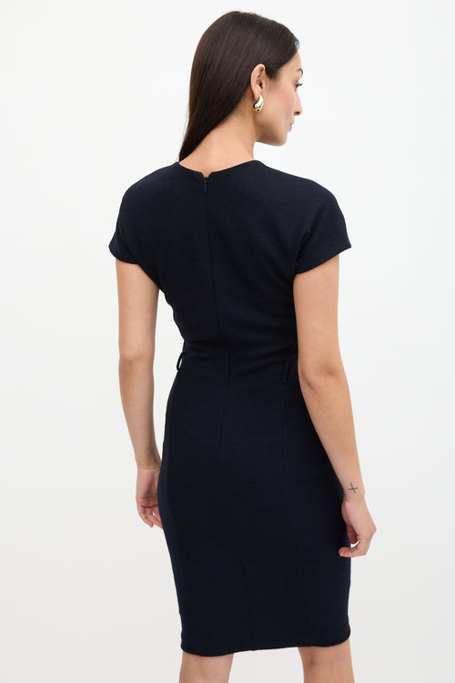 Gucci Wool Ruched Sheath Dress