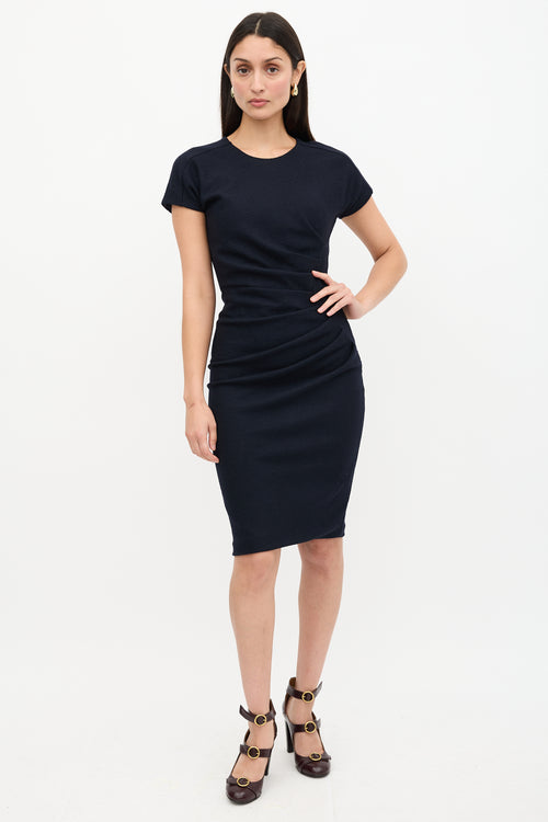 Gucci Wool Ruched Sheath Dress