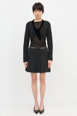 Gucci Wool Velvet Trimmed Cardigan