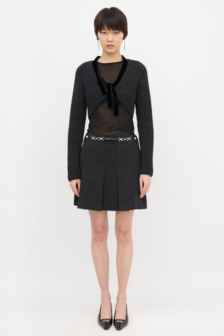 Gucci Wool Velvet Trimmed Cardigan