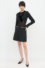 Gucci Wool Velvet Trimmed Cardigan