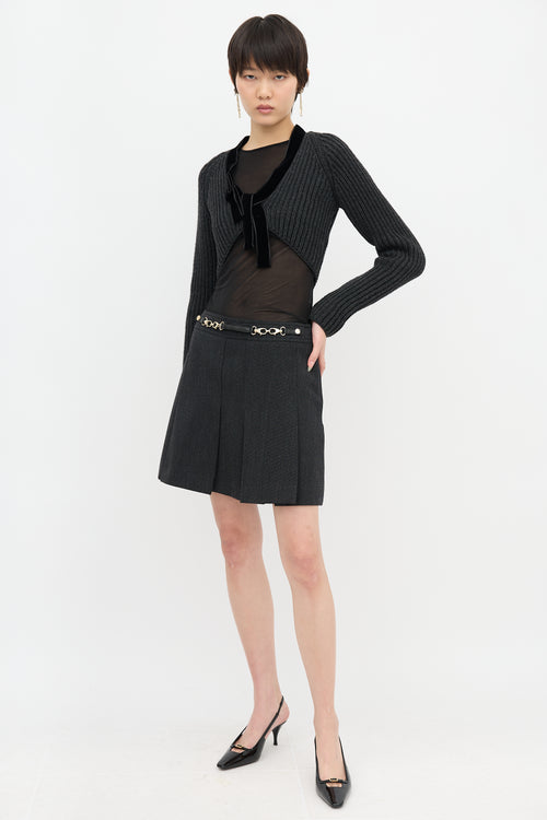 Gucci Wool Velvet Trimmed Cardigan