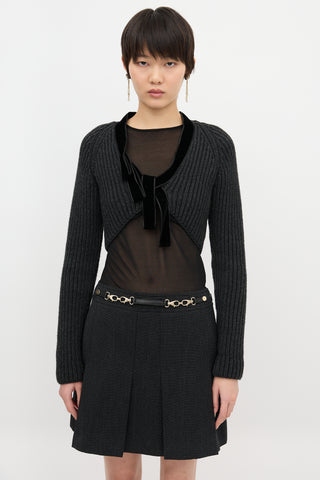 Gucci Wool Velvet Trimmed Cardigan