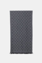 Gucci Wool GG Monogram Fringe Scarf