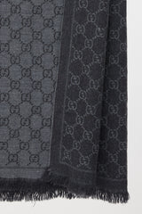 Gucci Wool GG Monogram Fringe Scarf