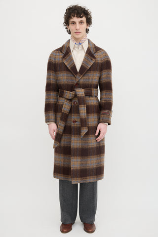 Gucci Wool Plaid Belted Coat