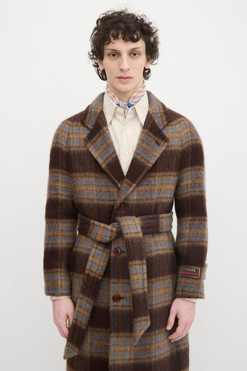 Gucci Wool Plaid Belted Coat