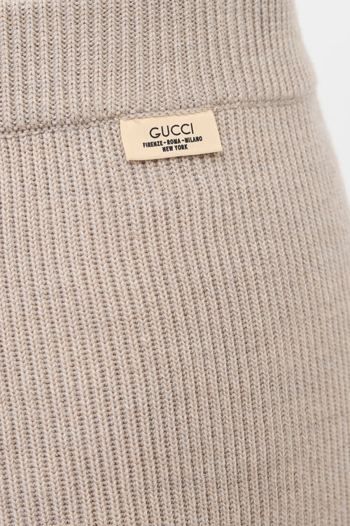 Gucci Wool Ribbed Lounge Pant