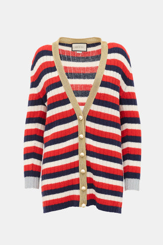 Gucci Wool & Cashmere Striped Cardigan