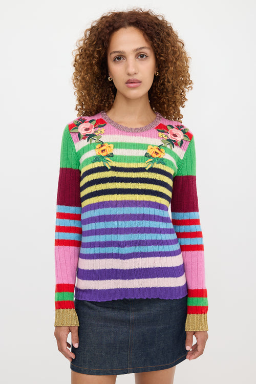 Gucci Wool & Cashmere Striped Sweater