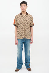 Gucci X Adidas Brown GG Trefoil Polo