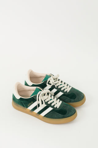 Gucci X Adidas Green Velvet & Suede Gazelle Sneaker