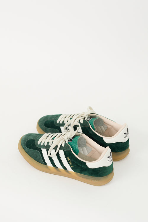 Gucci X Adidas Green Velvet & Suede Gazelle Sneaker