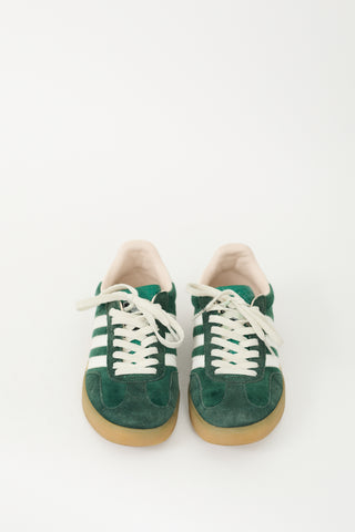 Gucci X Adidas Green Velvet & Suede Gazelle Sneaker