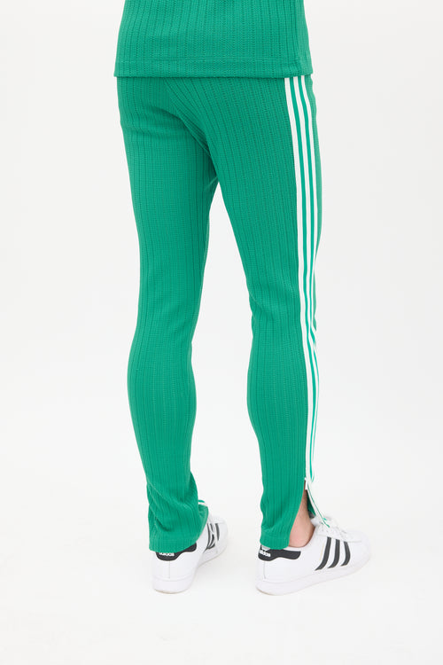 Gucci X Adidas Green & White Knit Striped Co-Ord Set