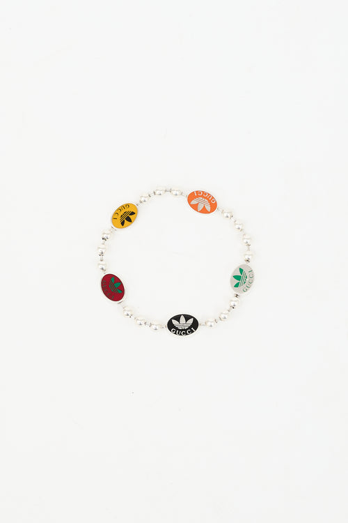 Gucci X Adidas Sterling Silver Charm Bracelet