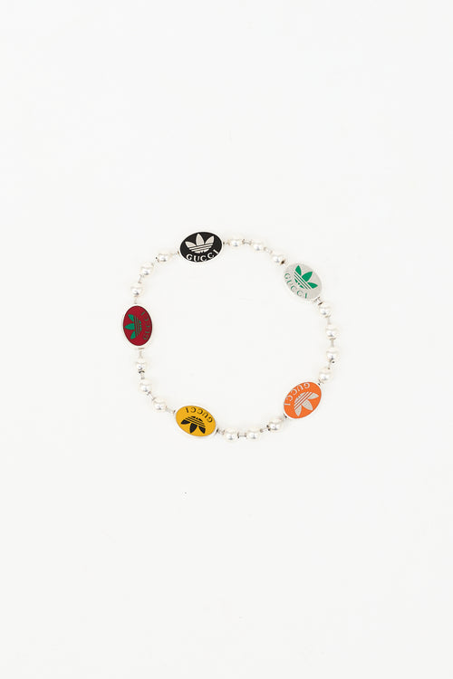 Gucci X Adidas Sterling Silver Charm Bracelet
