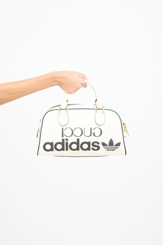 Gucci X Adidas White & Multicolour Leather Mini Duffle Bag