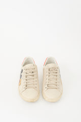 Gucci X Disney Beige Leather Ace Mickey Mouse Sneaker