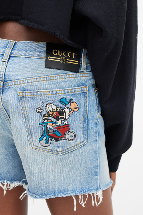 Gucci X Disney Light Sand Wash Embroidered Short